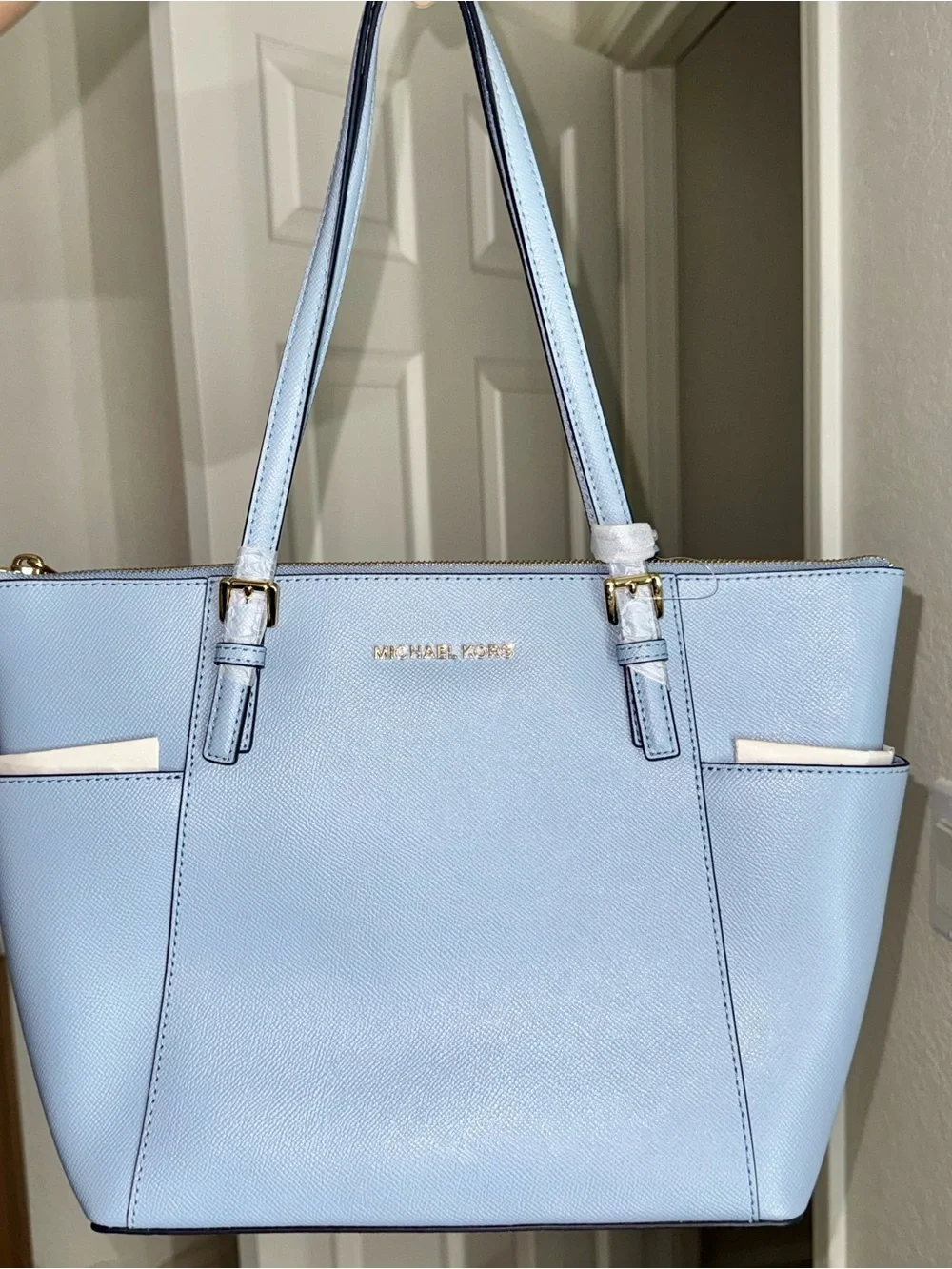 Michael Kors Baby Blue Saffiano Leather Tote